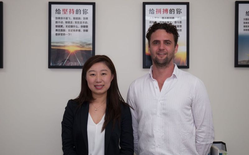 Chinese Mandarin Language Student, Carl Mannix with teacher Shelley Tian