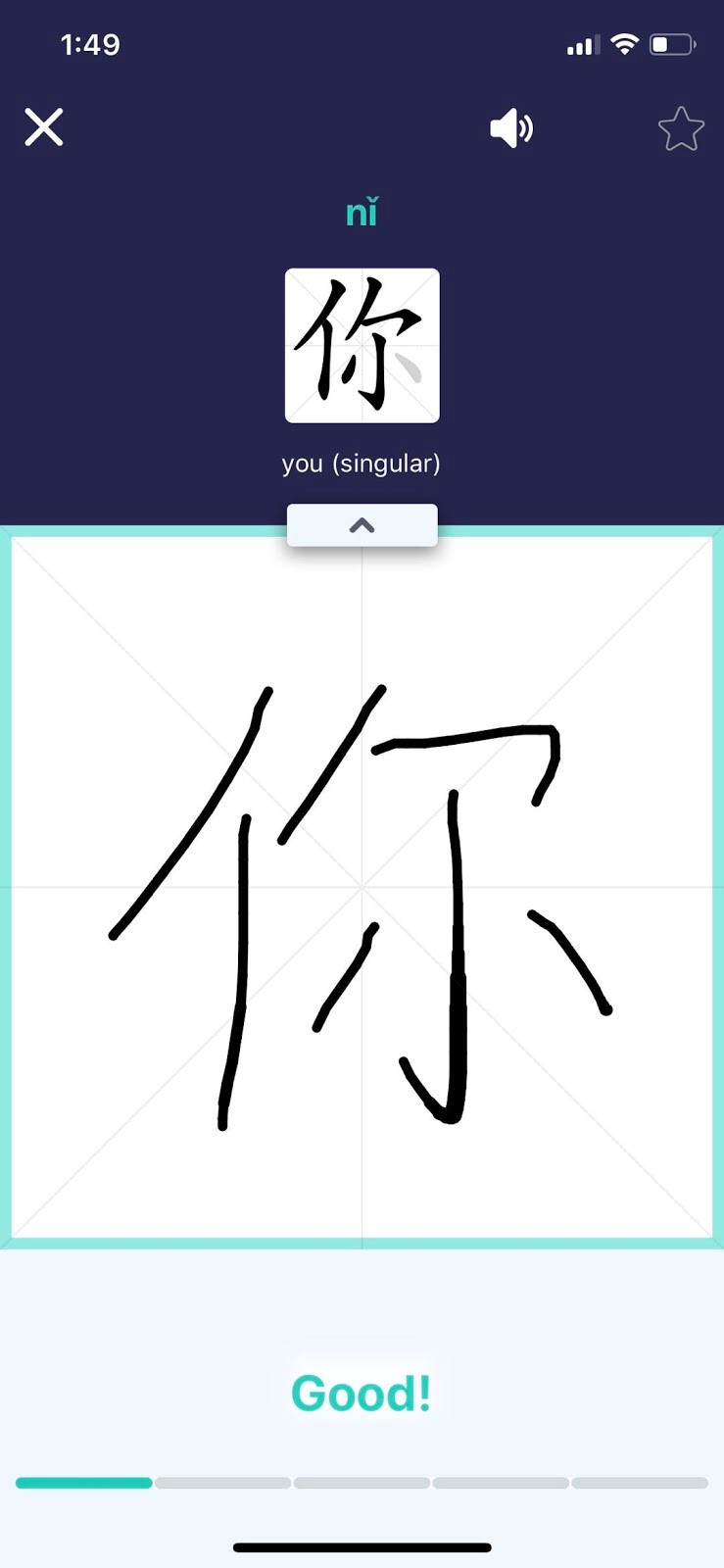 Practising Chinese Characters with app to learn fast